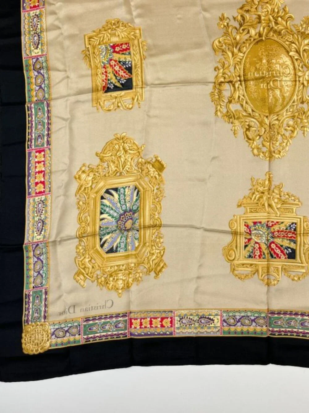 Dior Silk Scarf Multicolor Vintage